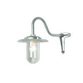 Original BTC 7677 Exterior Bracket Light, 100W, Swan Neck, Corner, Galvanised, Clear Glass