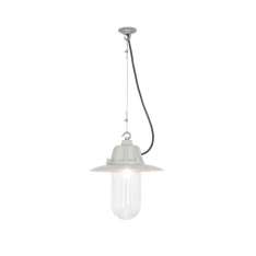 Original BTC 7675 Dockside Pendant, With Reflector, Putty Grey, Clear Glass