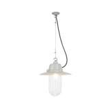 Original BTC 7675 Dockside Pendant, With Reflector, Putty Grey, Clear Glass