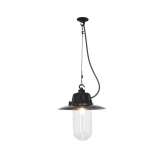 Original BTC 7675 Dockside Pendant, With Reflector, Black, Clear Glass