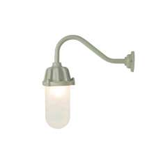 Original BTC 7674 Dockside Wall Light, No Reflector, Putty Grey, Frosted Glass