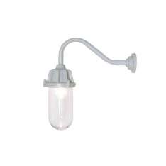 Original BTC 7674 Dockside Wall Light, No Reflector, Putty Grey, Clear Glass