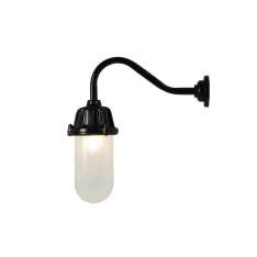 Original BTC 7674 Dockside Wall Light, No Reflector, Black, Frosted Glass