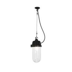 Original BTC 7674 Dockside Pendant, No Reflector, Black, Clear Glass