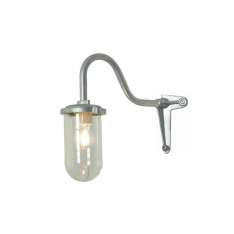 Original BTC 7672 Bracket Light, 100W, Corner, Swan Neck, Galvanised, Clear Glass