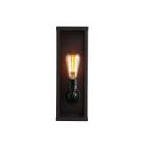 Original BTC 7650 Narrow Box Wall Light, Internal Glass, Weathered Brass, Clear Glass