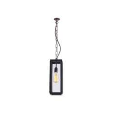 Original BTC 7649 Narrow Box Pendant, External Glass, Weathered Brass, Clear Glass