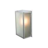 Original BTC 7645 Box Wall Light, Internal Glass, Medium, Satin Nickel, Frosted Glass