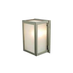 Original BTC 7643 Miniature Box Wall Light, Internal Glass, Polished Nickel Frosted Glass