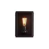 Original BTC 7641 Box Wall Light, External Glass, Small, Weathered Brass, Clear Glass