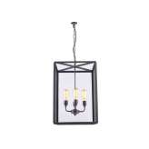 Original BTC 7639 Square Pendant, External Glass, XL & 4 L/holders, Weathered Brass