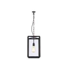 Original BTC 7639 Small Square Pendant, External Glass, Weathered Brass, Clear Glass