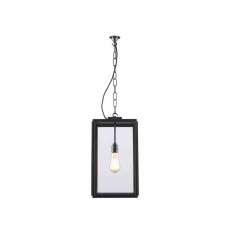 Original BTC 7638 Square Pendant, External Glass, Closed Top, Weathered Brass, Clear Glass