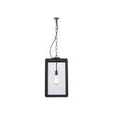 Original BTC 7638 Square Pendant, External Glass, Closed Top, Weathered Brass, Clear Glass