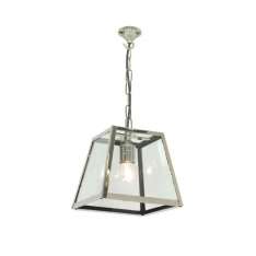 Original BTC 7636 Quad Pendant Internally Glazed, Small, Satin Nickel, Clear Glass