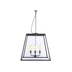 Original BTC 7635 Quad Pendant, XL and 4 L/holders, Weathered Brass, Closed Top