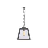 Original BTC 7635 Quad Pendant Light, Closed Top, Medium, Weathered Brass, Clear