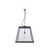 Original BTC 7635 Quad Pendant Light, Closed Top, Large, Weathered Brass, Clear