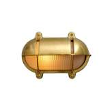 Original BTC 7435 Oval Brass Bulkhead With Eyelid Shield, Medium, Natural Brass