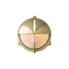 Original BTC 7428 Brass Bulkhead With Eyelid Shield, Natural Brass