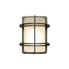 Original BTC 7373 Rectangular Bulkhead Fitting, Weathered Brass