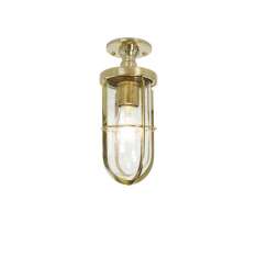 Original BTC 7204 Weatherproof Ship's Well Glass Ceiling, Polished Brass, Clear Glass