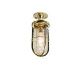 Original BTC 7204 Weatherproof Ship's Well Glass Ceiling Light, Polished Brass, Clear Glass