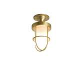 Original BTC 7204 Miniature Ship's Well Glass Ceiling Light, Polished Brass, Frosted Glass