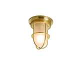 Original BTC 7202 Miniature Ship's Companionway Light & Guard, Polished Brass, Frosted Glass