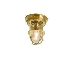 Original BTC 7202 Miniature Ship's Companionway Light & Guard, Polished Brass, Clear Glass