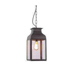 Original BTC 0277 Pendant Lantern, Weathered Brass, Clear Glass