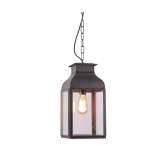 Original BTC 0277 Pendant Lantern, Weathered Brass, Clear Glass