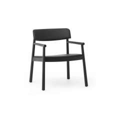 Normann Copenhagen Timb Lounge Armchair Upholstery, Black/ Black leather