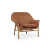 Normann Copenhagen Drape Lounge Chair Low Oak Ultra Leather