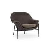 Normann Copenhagen Drape Lounge Chair Low Black Steel Ultra Leather/Hallingdal