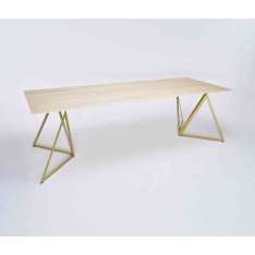 NEO/CRAFT Steel Stand Table - gold galvanized/ ash white