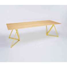 NEO/CRAFT Steel Stand Table - lemon yellow/ ash natural