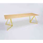 NEO/CRAFT Steel Stand Table - lemon yellow/ ash natural