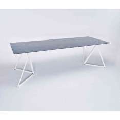 NEO/CRAFT Steel Stand Table - cream white/ ash black