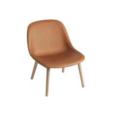 Muuto Fiber Lounge Chair | Wood Base | Leather
