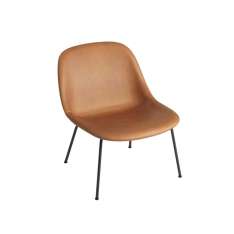 Muuto Fiber Lounge Chair | Tube Base | Leather