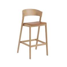 Muuto Cover Bar Stool - Refine Leather Cognac/Oak