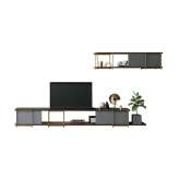 Momocca Julia Modular TV set furniture with marbre and steel with wood wall shelf