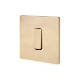 Modelec Sanded Brass - Single cover plate - 1 flat sanded brass button