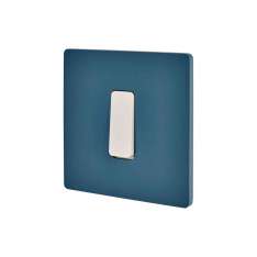 Modelec RL Blue - Single cover plate - 1 flat ivory button