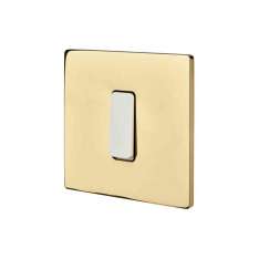 Modelec QPC Brass - Single cover plate - 1 flat ivory button