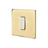 Modelec QPC Brass - Single cover plate - 1 flat ivory button