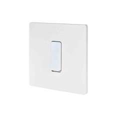 Modelec Mat White - SIngle cover plate - 1 flat white button