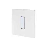 Modelec Mat White - SIngle cover plate - 1 flat white button