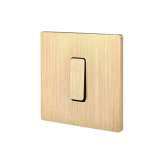 Modelec Brushed Brass - Single cover plate - 1 flat brushed brass button